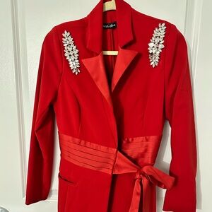 Lavish Alice Vibrant Red Blazer Dress